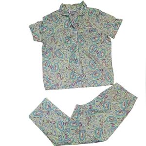 Anthony Richards Pajama Set - Green Paisley